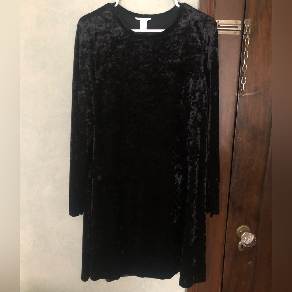 Black Velour Swing Dress